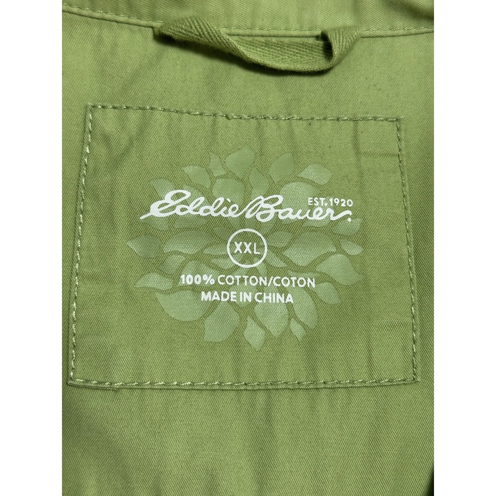 Eddie Bauer Jacket Womens XXL Green Cotton Button Front 3/4 Sleeve Casual - Picture 2 of 12